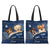 Cute Dogs Denim Pattern - Personalized Zippered Canvas Bag