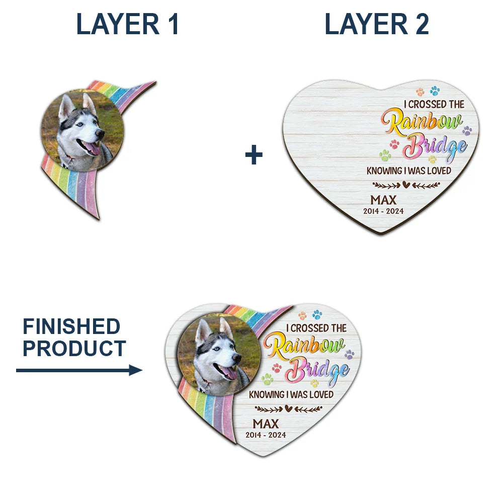 Custom Photo Memorial I Crossed The Rainbow Bridge - Personalized Custom Shaped Car Visor Clip