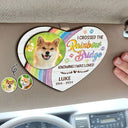 Custom Photo Memorial I Crossed The Rainbow Bridge - Personalized Custom Shaped Car Visor Clip