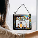 Memorial Dog Cat Forever Loved - Personalized Window Hanging Suncatcher Ornament