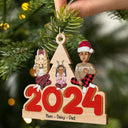 Christmas 2024 Family - Personalized Wooden Cutout Ornament