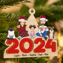 Christmas 2024 Family - Personalized Wooden Cutout Ornament