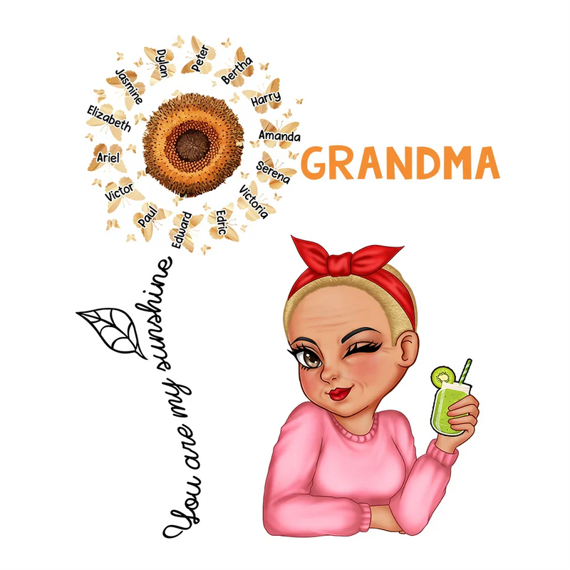 You Are My Sunshine Grandma 13-20 Version - Personalized Decor Decal