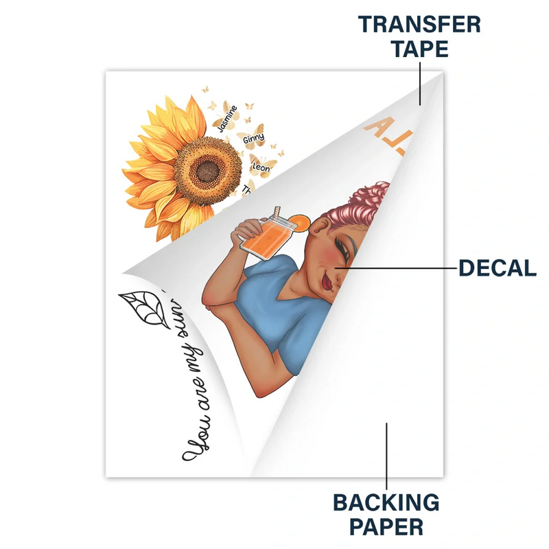 You Are My Sunshine Grandma 13-20 Version - Personalized Decor Decal