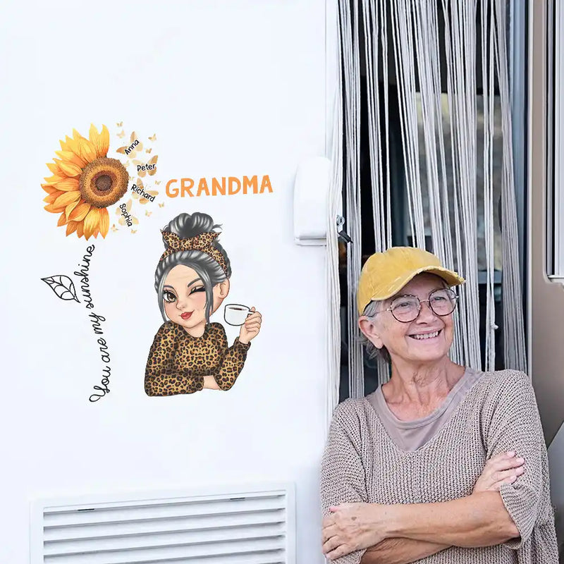 You Are My Sunshine Grandma 13-20 Version - Personalized Decor Decal