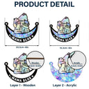 Mama Bear We Love You To The Moon & Back - Personalized Window Hanging Suncatcher Ornament