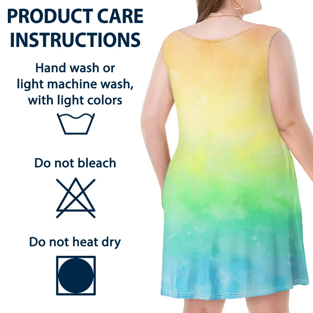 Robe débardeur sans manches personnalisée avec motif cœur et fleurs colorées pour grand-mère 