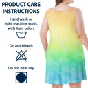 Robe débardeur sans manches personnalisée avec motif cœur et fleurs colorées pour grand-mère 