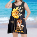 Sunflowers Grandma - Personalized Sleeveless Tank Dress