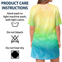 T-shirt de nuit personnalisé pour femme avec motif cœur et fleurs colorées pour grand-mère 