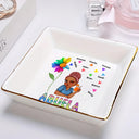 Colorful Sunflowers Grandma - Personalized Ring Dish