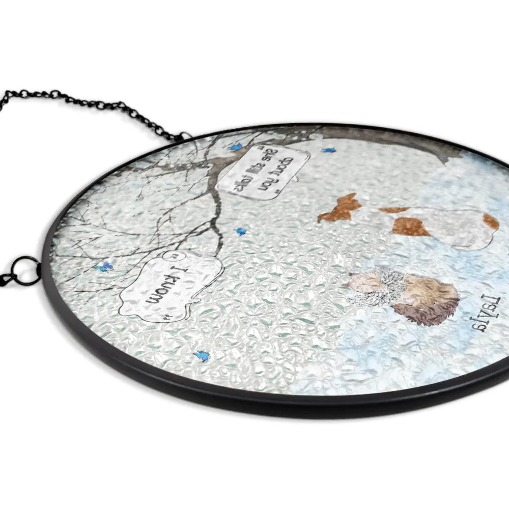 They Still Talk About You Memorial - Personalized Stained Glass Window Hanging Suncatcher