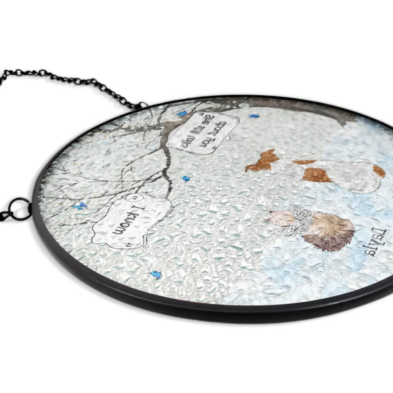 They Still Talk About You Memorial - Personalized Stained Glass Window Hanging Suncatcher