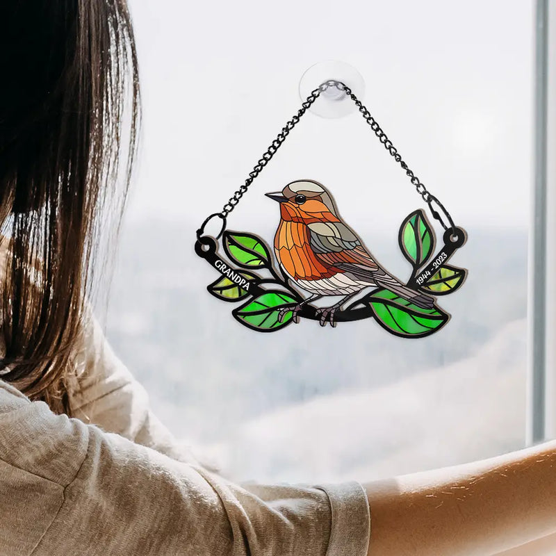 Memorial Mom Dad Grandma Grandpa - Personalized Window Hanging Suncatcher Ornament