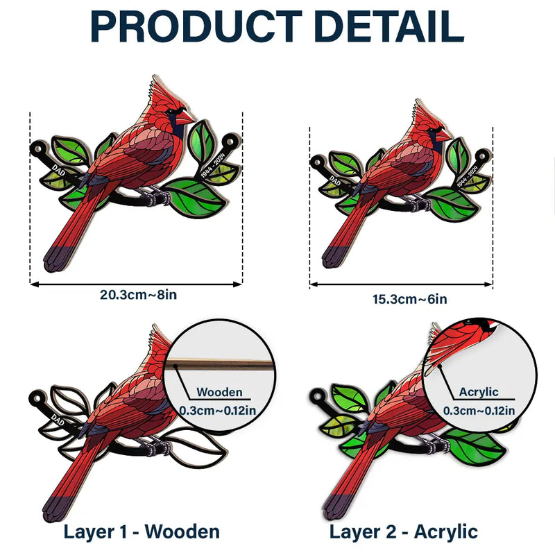 Memorial Mom Dad Grandma Grandpa - Personalized Window Hanging Suncatcher Ornament