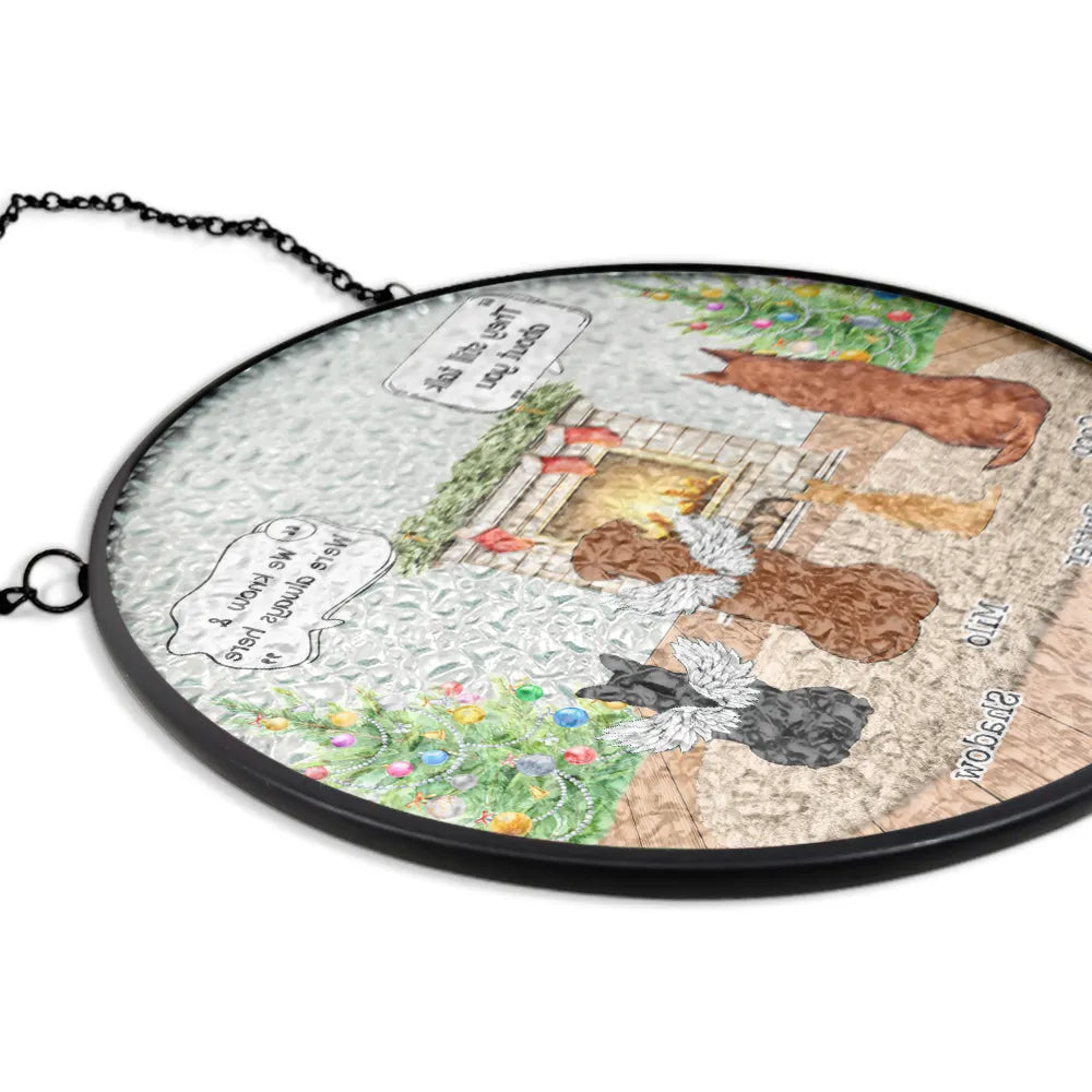 They Still Talk About You Cozy House Memorial - Personalized Stained Glass Window Hanging Suncatcher
