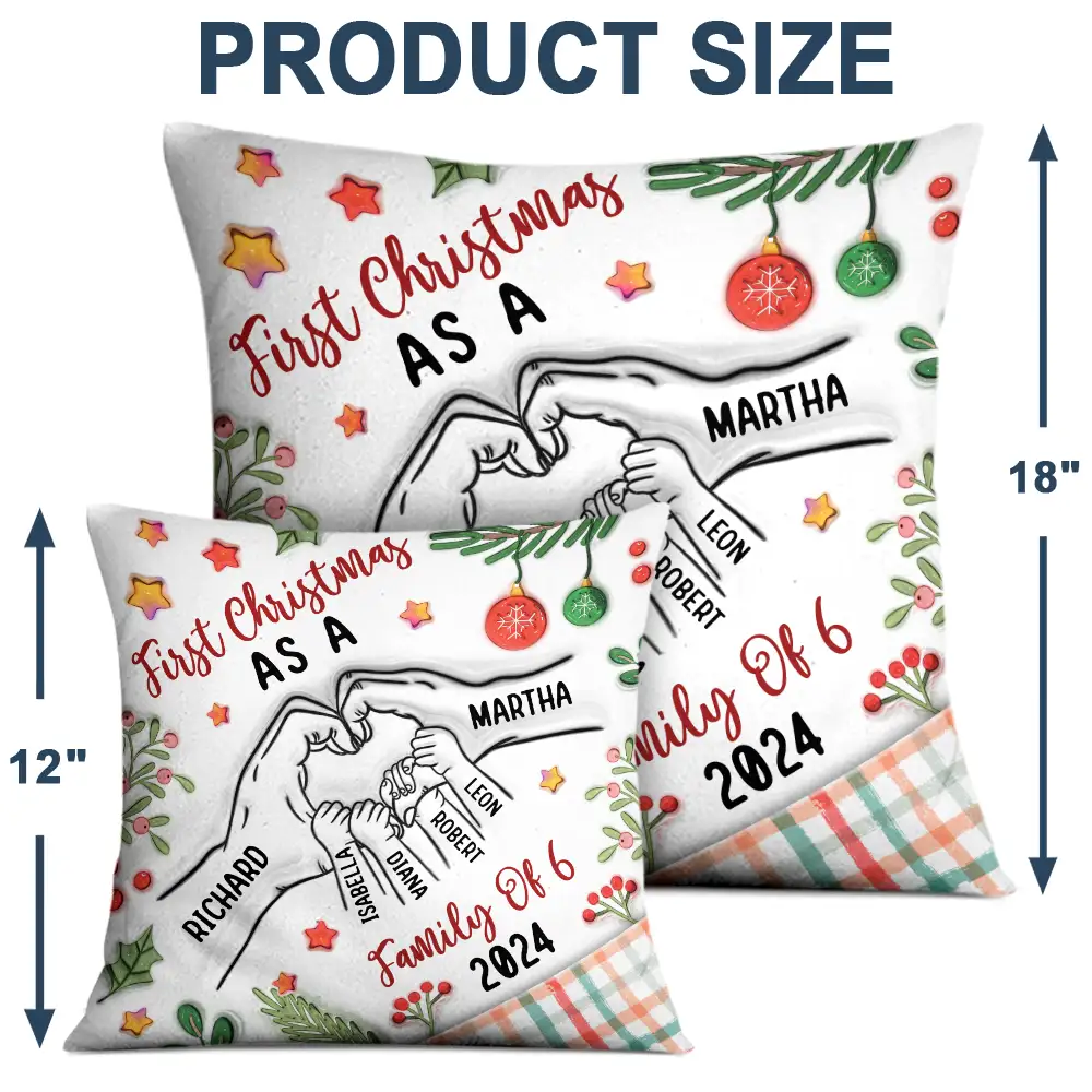 First Christmas As Christmas Family Personalized Pillow Wander Prints