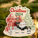 Family - Family 2024 Red Green - Personalized Custom Shaped Wooden Ornament