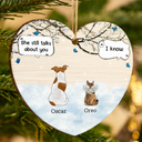 Memorial, Pet Lovers - They Still Talk About You Memorial Pet Lovers Christmas - Personalized Custom Shaped Wooden Ornament