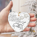 Memorial, Dog Lovers - Dog Memorial Our Hearts Still Ache In Sadness - Personalized Heart Shaped Glass Ornament