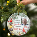 Memorial - Custom Photo Memorial Someone We Love Is In Heaven - Personalized Circle Ceramic Ornament