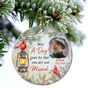 Memorial - Custom Photo Memorial Someone We Love Is In Heaven - Personalized Circle Ceramic Ornament