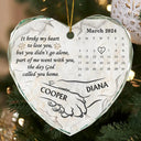 Continue Shopping,Christmas,Memorial,Pet Lovers,Dog Lovers,Sad - Dog Memorial It Broke My Heart To Lose You Calendar - Personalized Heart Shaped Glass Ornament