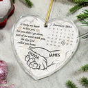 Continue Shopping,Christmas,Memorial,Pet Lovers,Dog Lovers,Sad - Dog Memorial It Broke My Heart To Lose You Calendar - Personalized Heart Shaped Glass Ornament