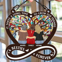 Gift For Bestie, Gift For Women - Tree Of Life It Takes A Long Time To Grow An Old Friend - Personalized Window Hanging Suncatcher Ornament