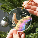 Memorial, Pet Lovers - Custom Photo I Crossed The Rainbow Bridge Memorial Pet - Personalized Circle Glass Ornament