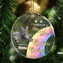Memorial, Pet Lovers - Custom Photo I Crossed The Rainbow Bridge Memorial Pet - Personalized Circle Glass Ornament