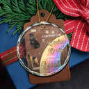 Memorial, Pet Lovers - Custom Photo I Crossed The Rainbow Bridge Memorial Pet - Personalized Circle Glass Ornament