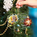 Memorial - Custom Photo Memorial Sunflower Those We Love Don't Go Away - Personalized Medallion Acrylic Ornament