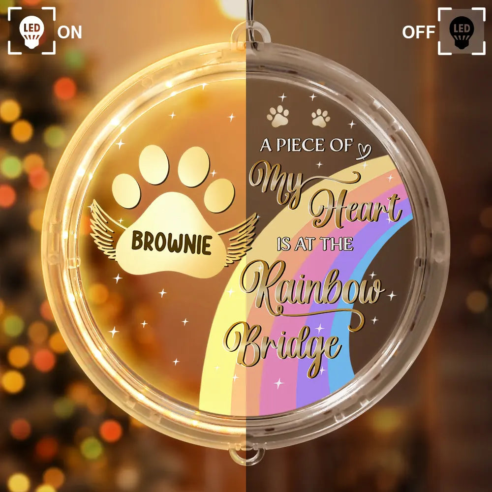 Pet Lovers - I Crossed The Rainbow Bridge Memorial Pet - Personalized LED Pendant Light