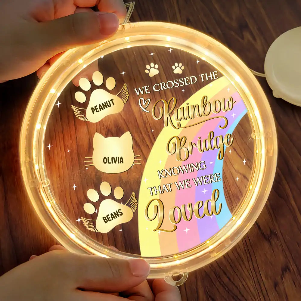 Pet Lovers - I Crossed The Rainbow Bridge Memorial Pet - Personalized LED Pendant Light