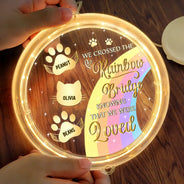 Pet Lovers - I Crossed The Rainbow Bridge Memorial Pet - Personalized LED Pendant Light
