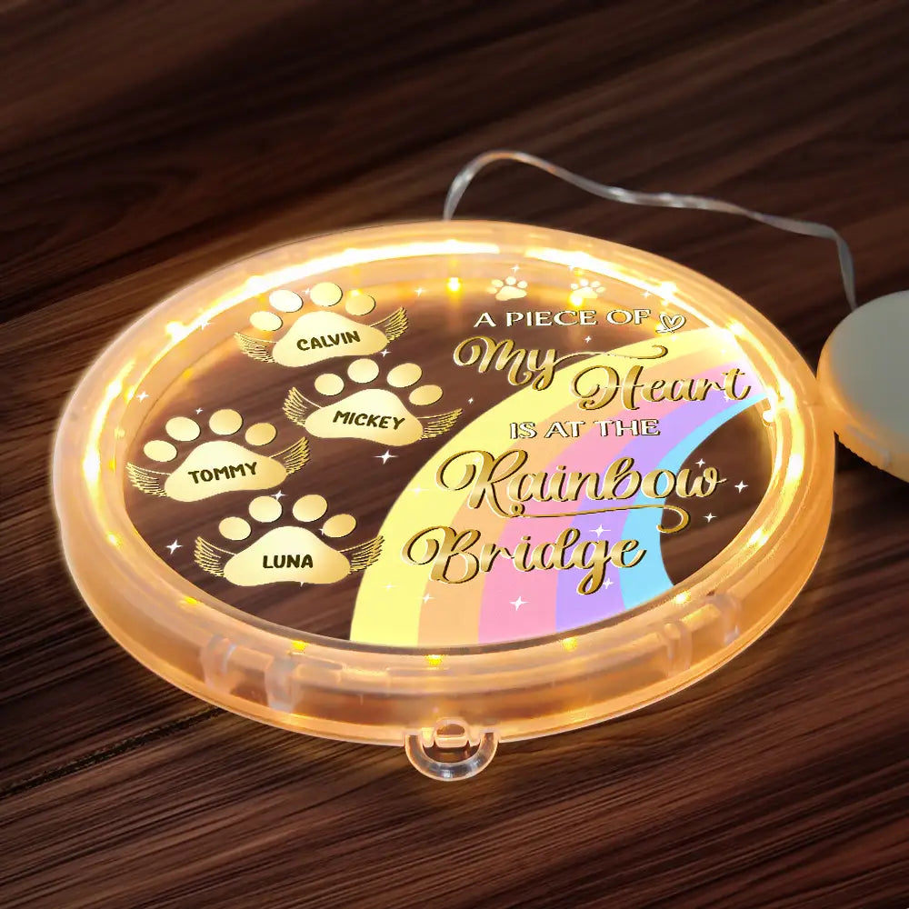 Pet Lovers - I Crossed The Rainbow Bridge Memorial Pet - Personalized LED Pendant Light