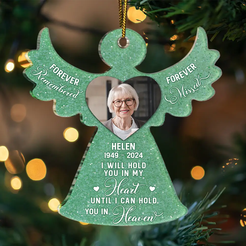 Continue Shopping,Christmas,Memorial,Custom Photo,Sad - Custom Photo I Have An Angel In Heaven Memorial - Personalized Custom Shaped Acrylic Ornament