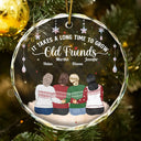 Gift For Bestie - Grow An Old Friends - Personalized Circle Glass Ornament