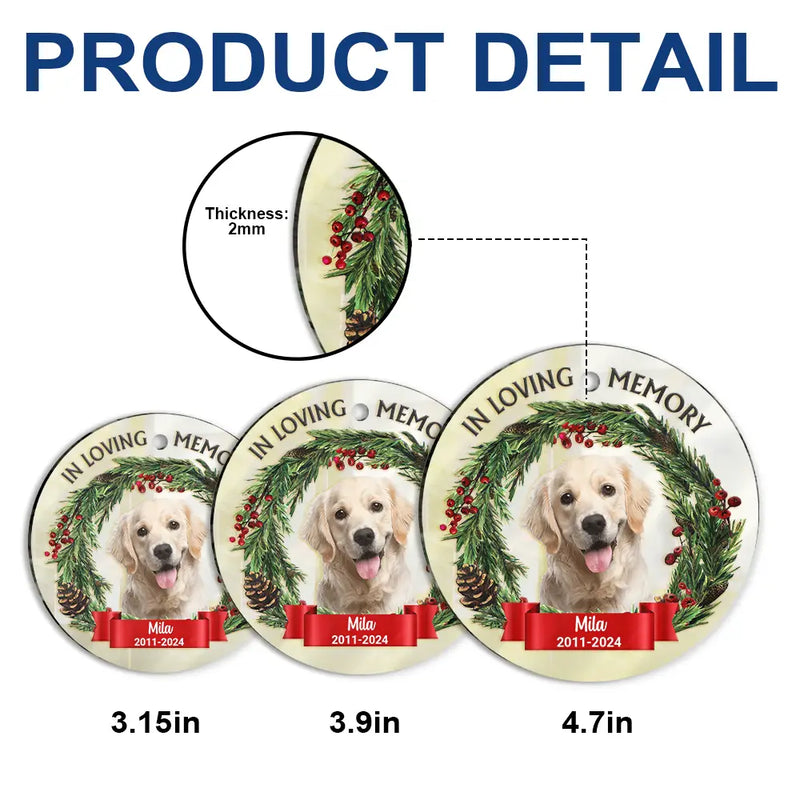 Memorial, Pet Lovers, Dog Lovers, Cat Lovers - Custom Photo Dog Cat Pet Human In Loving Memory - Personalized Custom Shaped Mirror Ornament