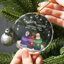 Gift For Bestie, Sisters, Sibling - Besties Forever Old Friends - Personalized Circle Glass Ornament
