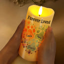 Christmas,Memorial,Pet Lovers,Dog Lovers,Cat Lovers,Sad - You Left Paw Prints On My Heart Memorial Dog Cat Pet - Personalized Flameless LED Candle