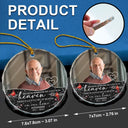 Memorial - Custom Photo Because Someone We Love Is In Heaven - Personalized Circle Glass Ornament