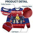 Christmas,Pet Lovers,Dog Lovers,Cat Lovers,Gift For Yourself,Happy - Happy Pawlidays Cartoon Dogs Cats Neon Christmas Light Style - Personalized Unisex Ugly Sweater