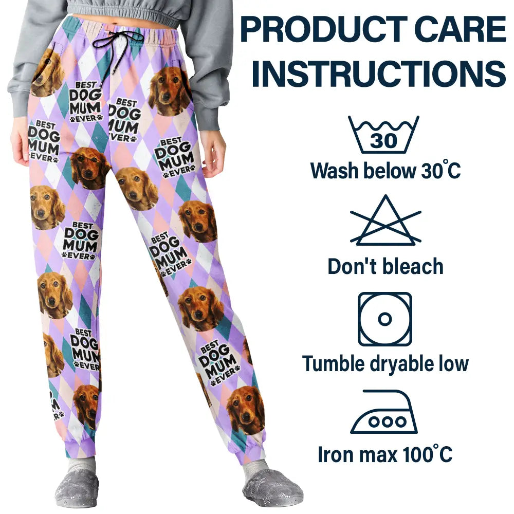Pet Lovers - Custom Photo Best Dog Mom Cat Mom Ever - Personalized Pajama Pants