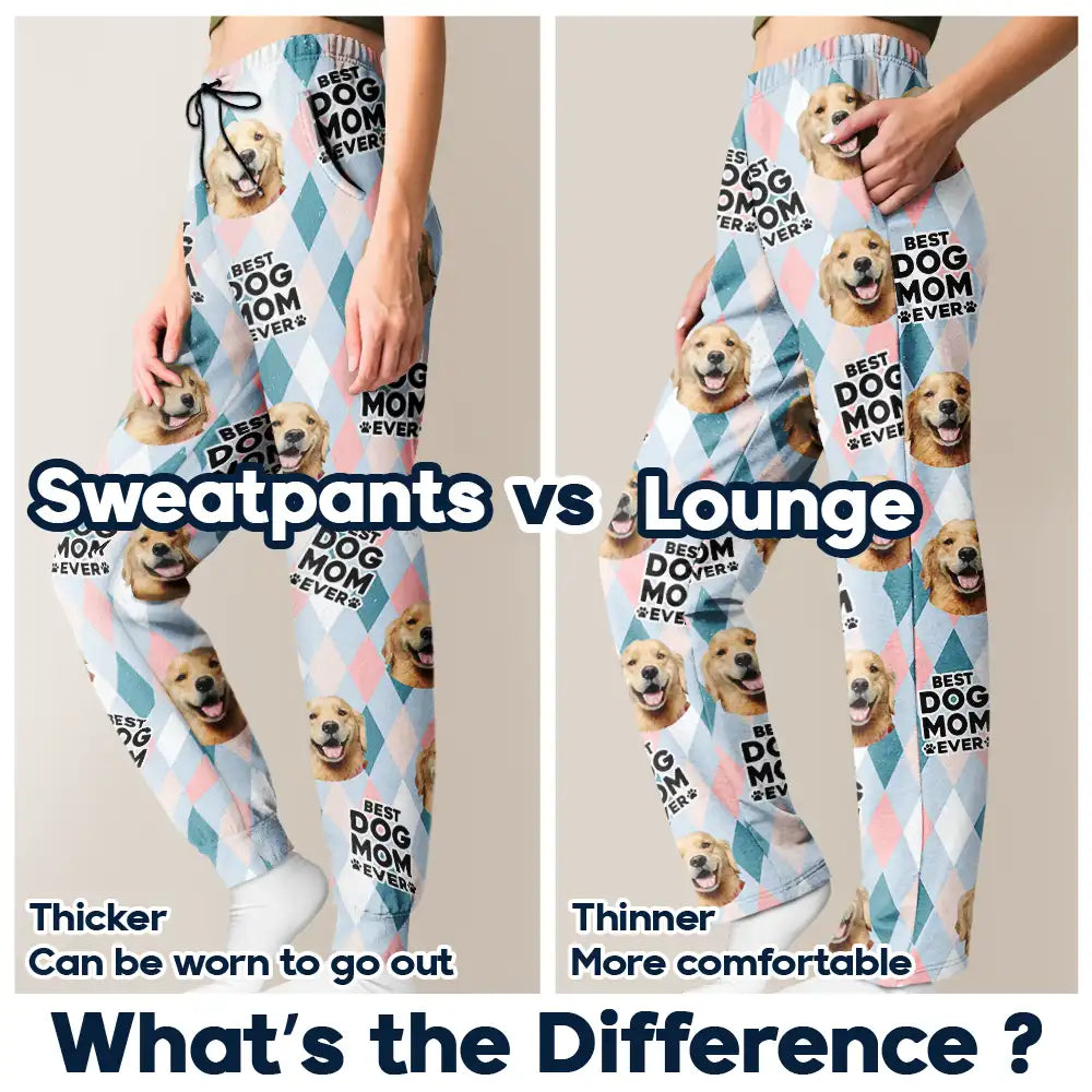 Pet Lovers - Custom Photo Best Dog Mom Cat Mom Ever - Personalized Pajama Pants