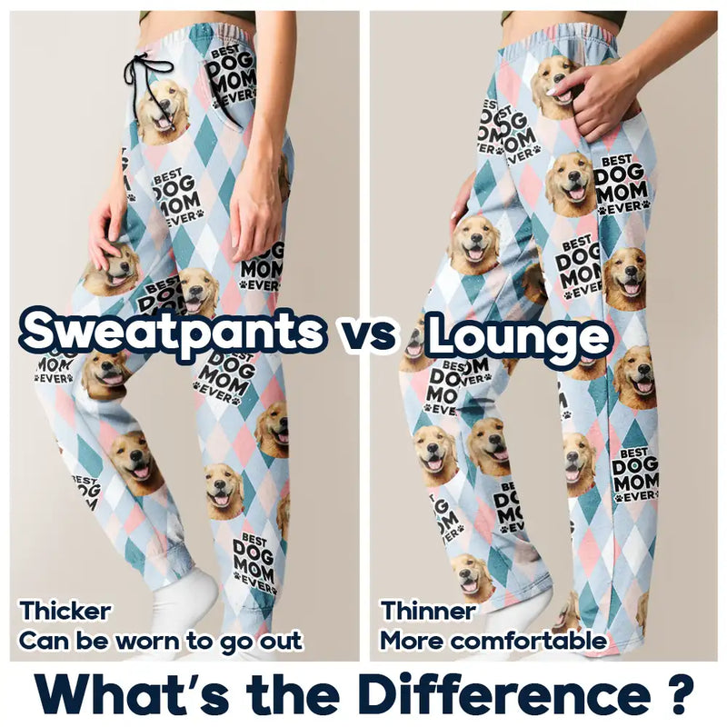 Pet Lovers - Custom Photo Best Dog Mom Cat Mom Ever - Personalized Pajama Pants