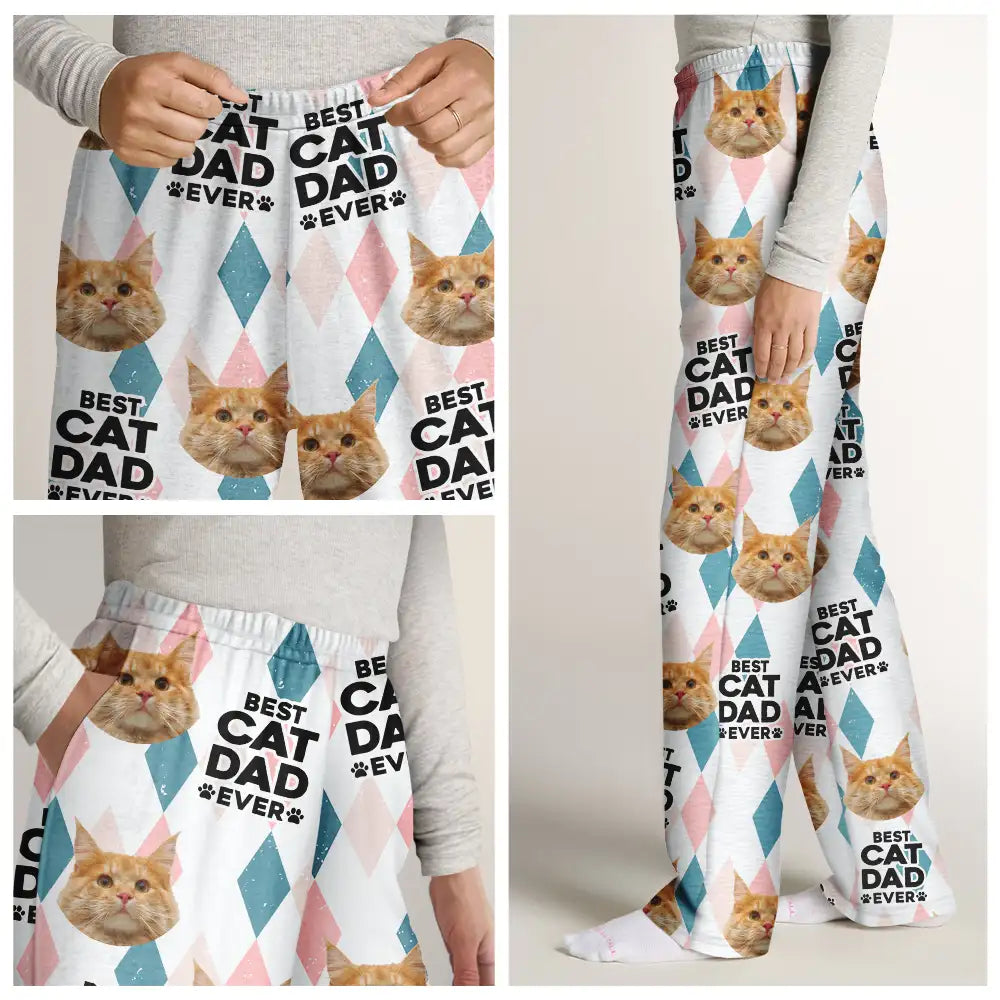 Pet Lovers - Custom Photo Best Dog Mom Cat Mom Ever - Personalized Pajama Pants