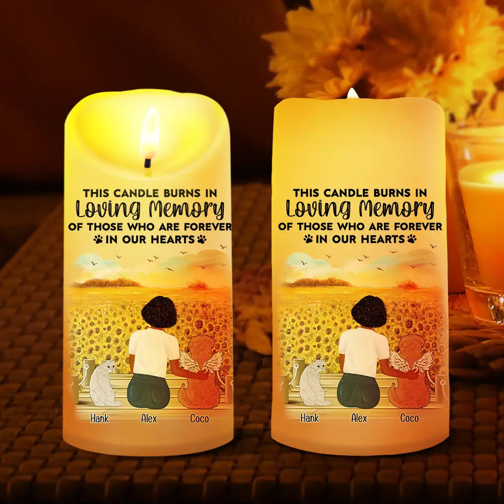 Memorial, Pet Lovers, Dog Lovers, Cat Lovers - Dog Cat Memorial Your Light Will Always Shine In My Heart - Personalized Flameless LED Candle
