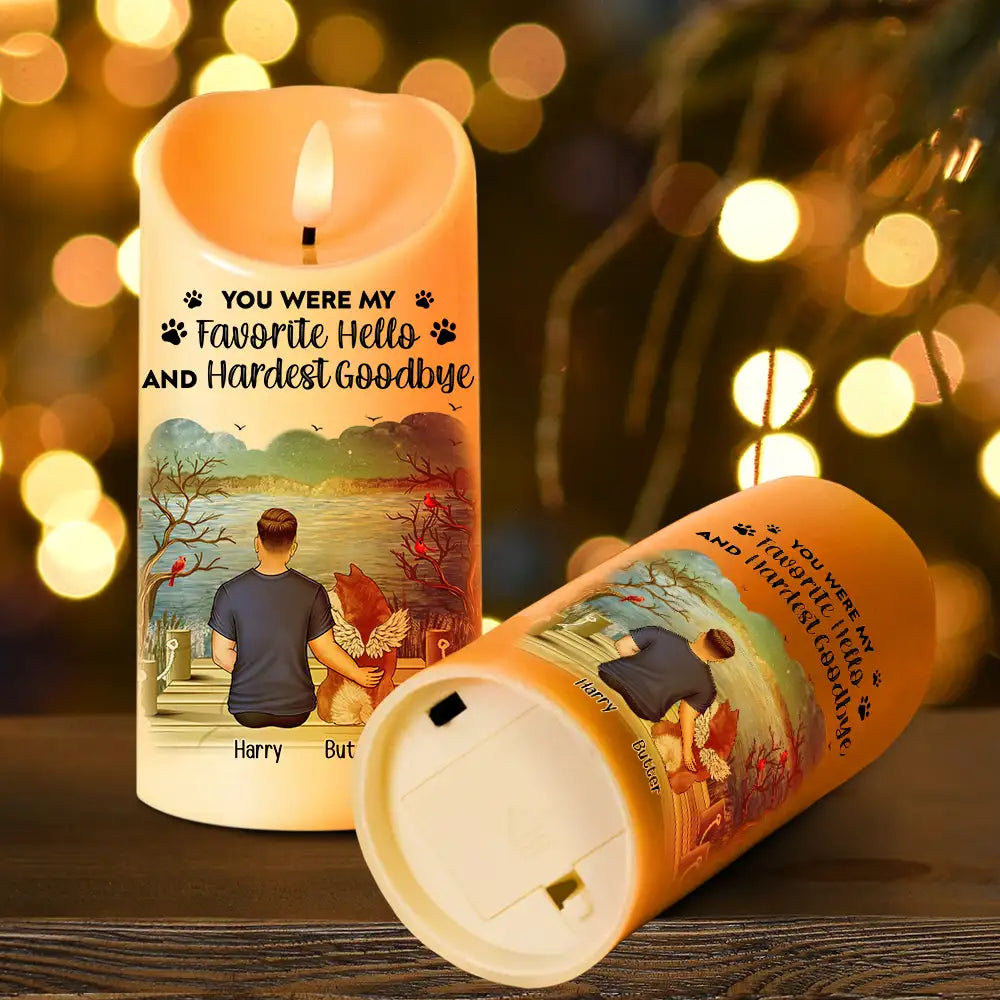 Memorial, Pet Lovers, Dog Lovers, Cat Lovers - Dog Cat Memorial Your Light Will Always Shine In My Heart - Personalized Flameless LED Candle